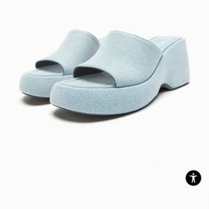 ZARA Denim Wedge Sandals